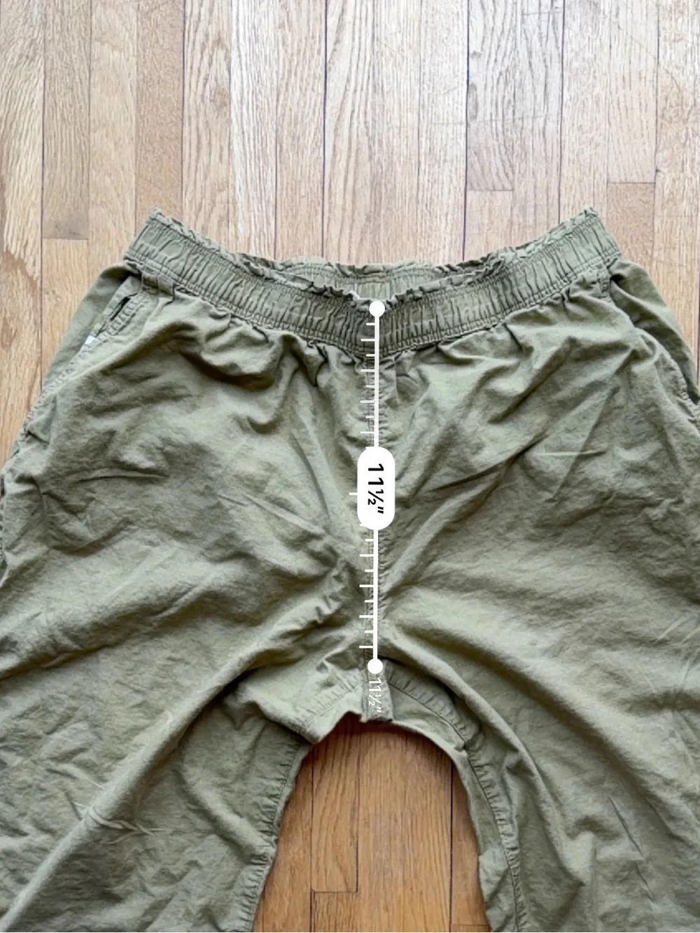 H&M Sage Green Olive High Waisted Wide Leg Cropped Pants Linen Cotton Blend XL